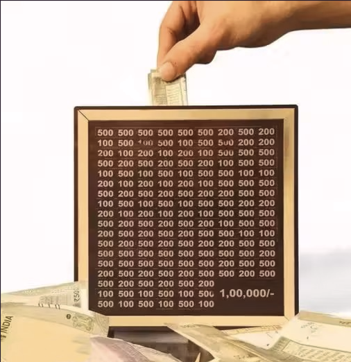 Wooden Grid Money Bank (Savings Challenge Box)