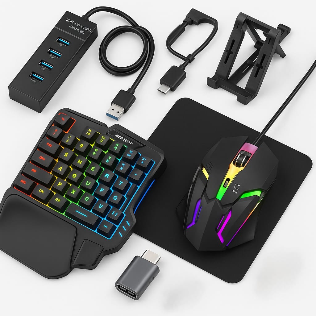 Gaming Keyboard & Mouse Combo with USB Hub Set